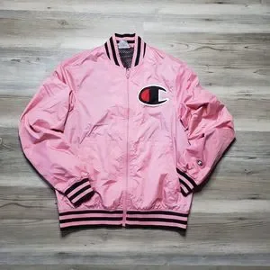 Champion bomber jacket pink deals